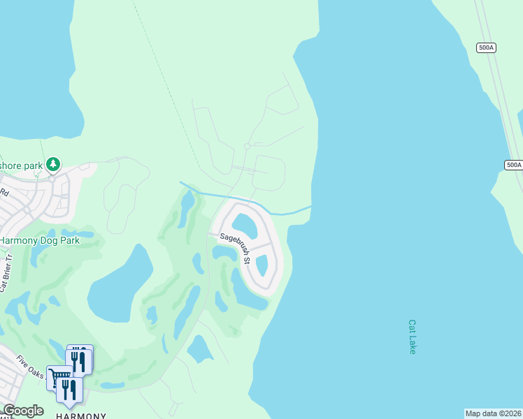map of restaurants, bars, coffee shops, grocery stores, and more near 3420 Sagebrush Street in Osceola County