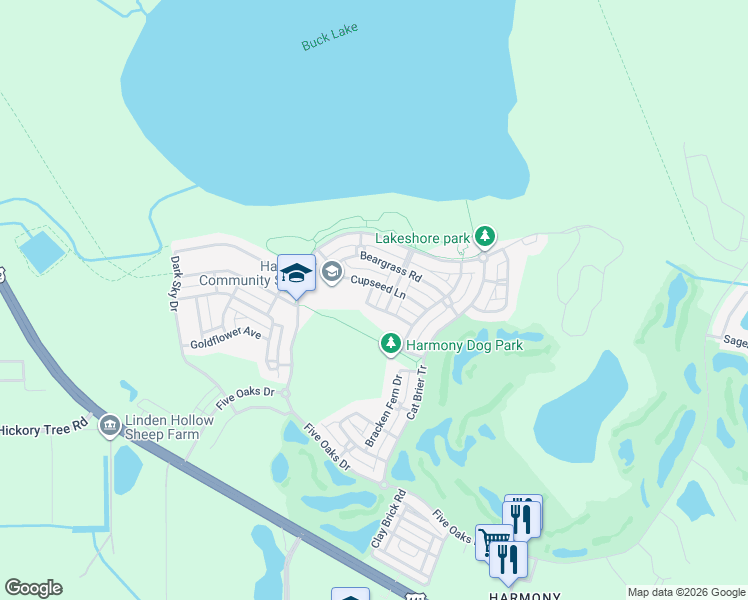 map of restaurants, bars, coffee shops, grocery stores, and more near 6998 Bluestem Road in Osceola County