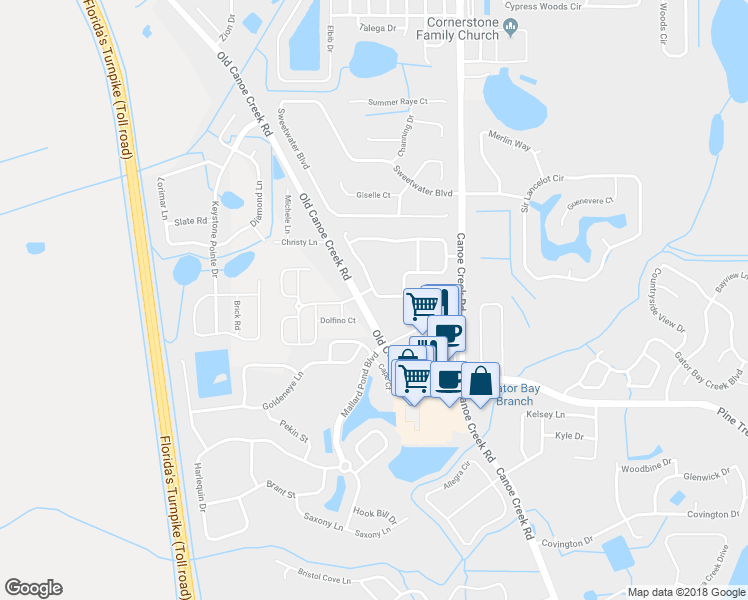 map of restaurants, bars, coffee shops, grocery stores, and more near 2396 Seven Oaks Drive in Saint Cloud
