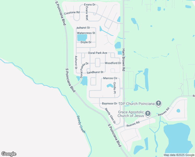 map of restaurants, bars, coffee shops, grocery stores, and more near 3209 Murray Hill Loop in Kissimmee