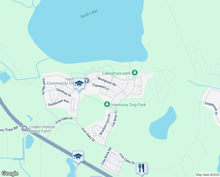 map of restaurants, bars, coffee shops, grocery stores, and more near 3313 Pond Pine Road in Saint Cloud
