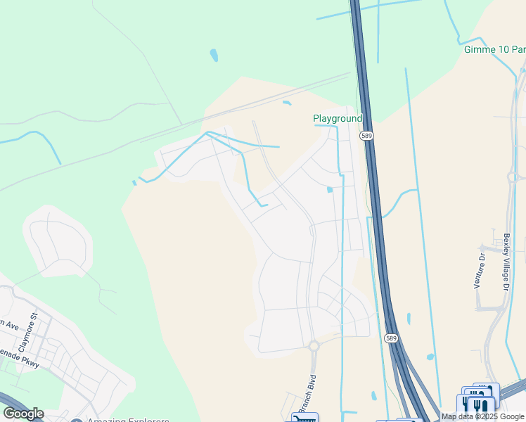 map of restaurants, bars, coffee shops, grocery stores, and more near 15849 Sea Canary Place in Odessa