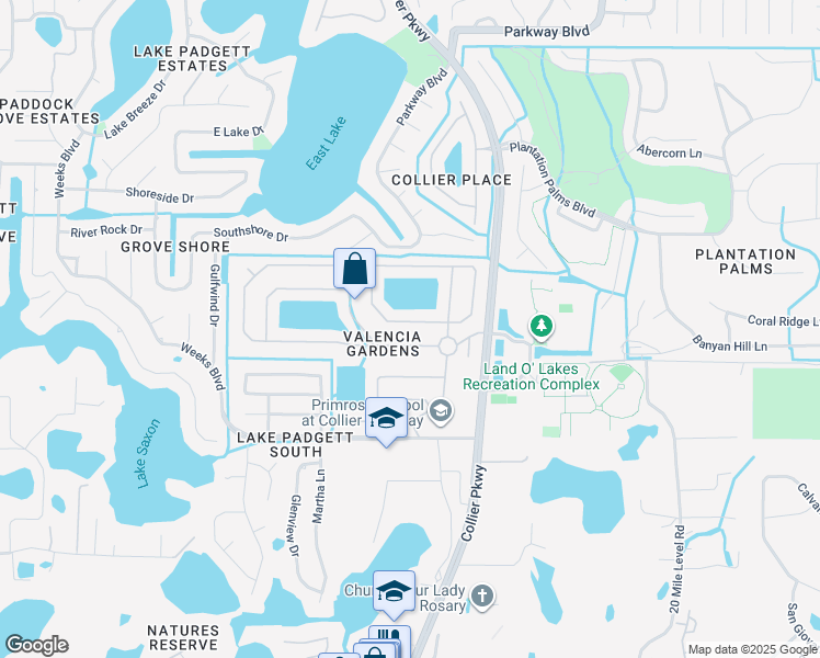 map of restaurants, bars, coffee shops, grocery stores, and more near 22920 Bay Cedar Drive in Land O' Lakes