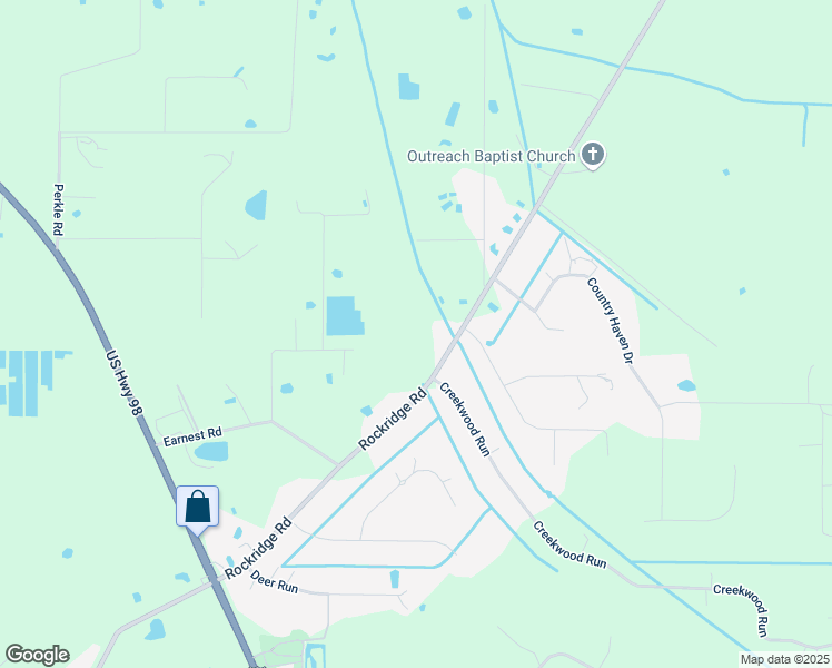 map of restaurants, bars, coffee shops, grocery stores, and more near 11120 Rockridge Road in Lakeland