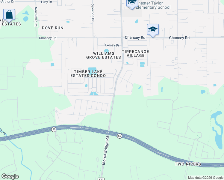 map of restaurants, bars, coffee shops, grocery stores, and more near 3030 Piney Bark Drive in Zephyrhills