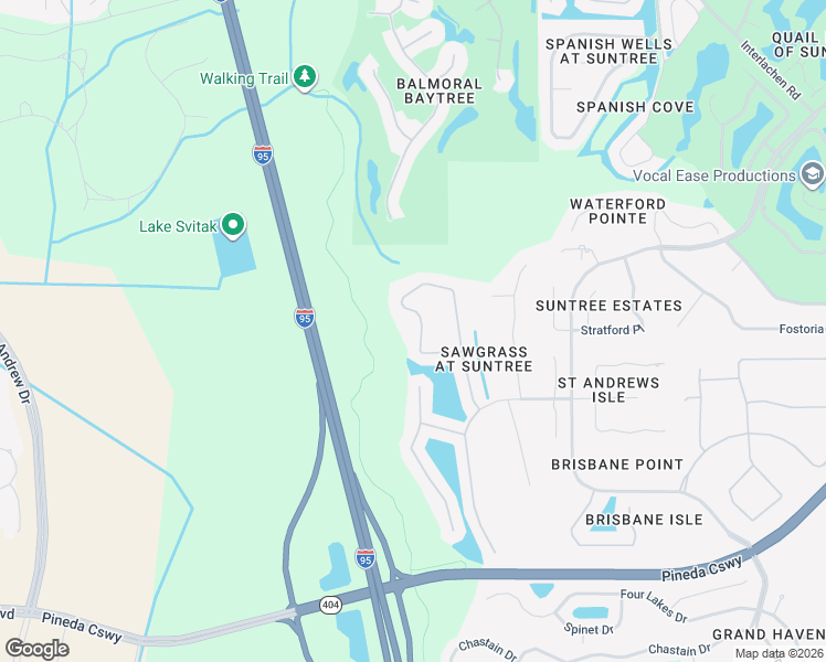 map of restaurants, bars, coffee shops, grocery stores, and more near 1193 Vestavia Circle in Melbourne