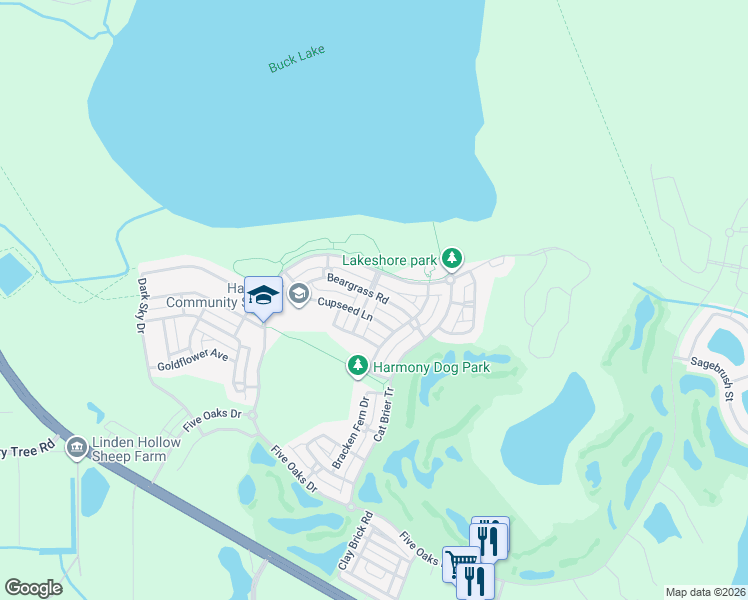 map of restaurants, bars, coffee shops, grocery stores, and more near 3305 Pond Pine Rd in St Cloud