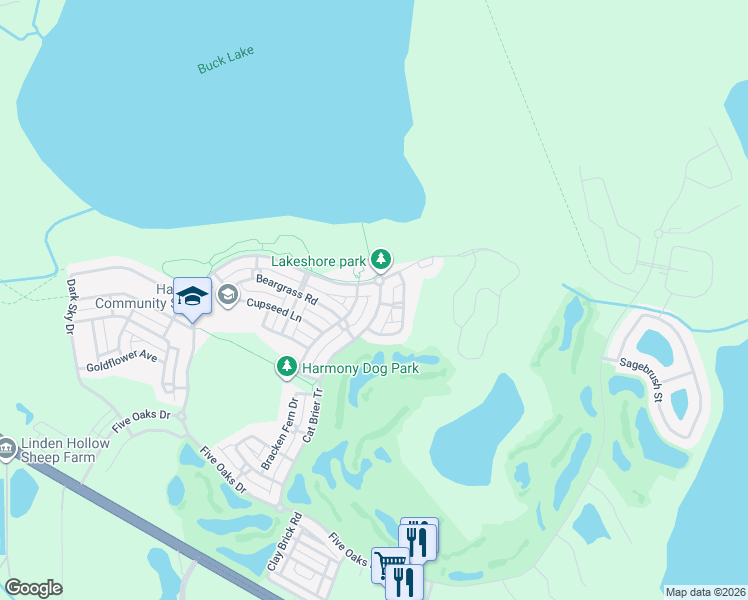 map of restaurants, bars, coffee shops, grocery stores, and more near 3302 Cat Brier Trail in Osceola County