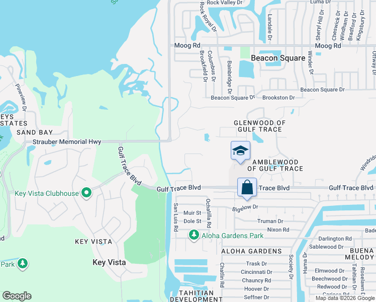 map of restaurants, bars, coffee shops, grocery stores, and more near 2923 Jacob Crossing Lane in Holiday