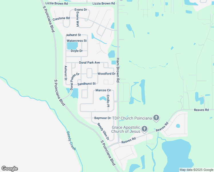 map of restaurants, bars, coffee shops, grocery stores, and more near 3129 Linton Road in Kissimmee