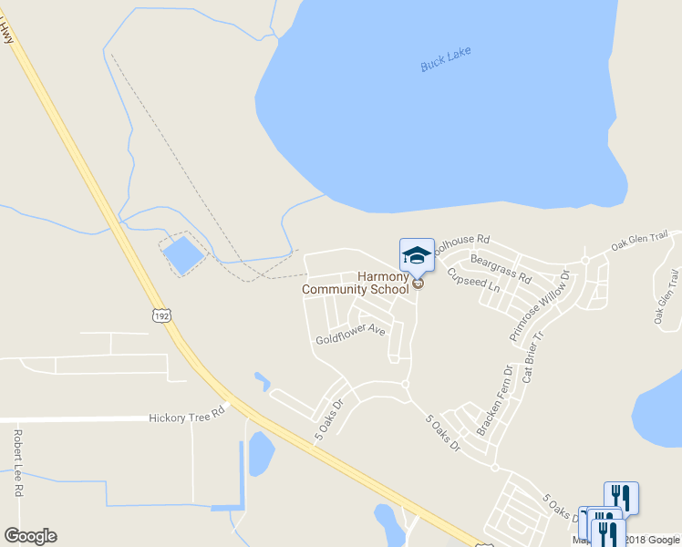 map of restaurants, bars, coffee shops, grocery stores, and more near 6816 Butterfly Drive in Saint Cloud
