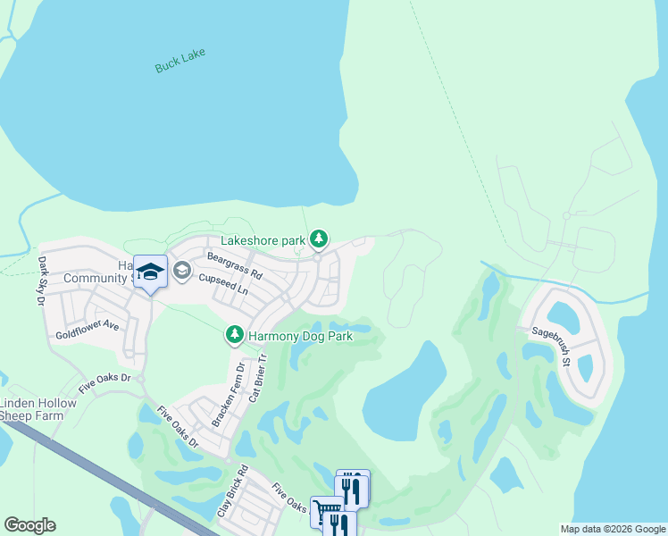 map of restaurants, bars, coffee shops, grocery stores, and more near 7128 Indian Grass Road in St. Cloud