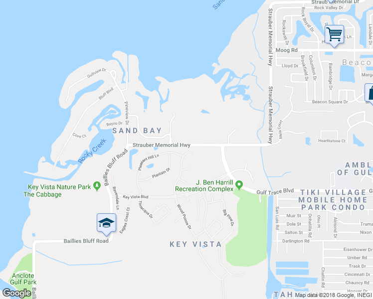 map of restaurants, bars, coffee shops, grocery stores, and more near 2937 Wood Pointe Drive in Holiday