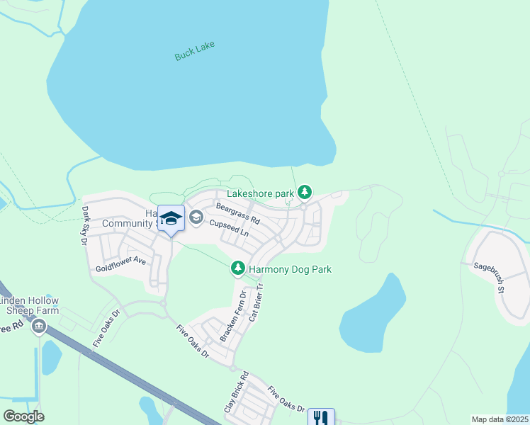 map of restaurants, bars, coffee shops, grocery stores, and more near 3317 Schoolhouse Road in Saint Cloud