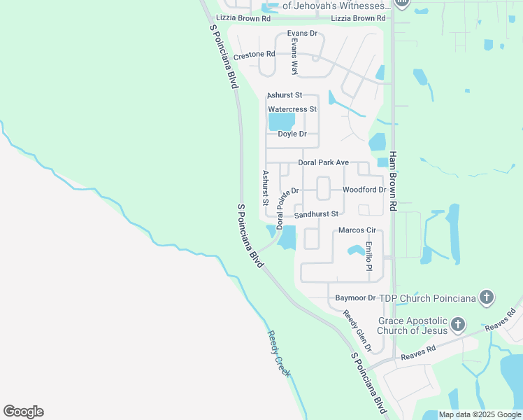 map of restaurants, bars, coffee shops, grocery stores, and more near 4712 Ashurst Street in Kissimmee