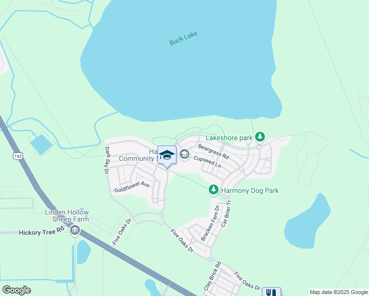 map of restaurants, bars, coffee shops, grocery stores, and more near 6901 Beargrass Road in Osceola County