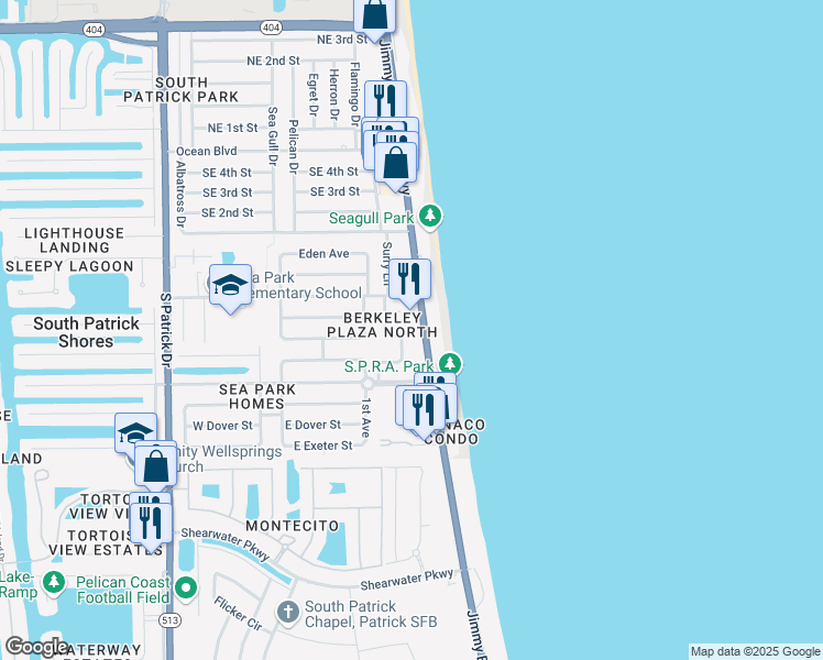 map of restaurants, bars, coffee shops, grocery stores, and more near in Brevard County