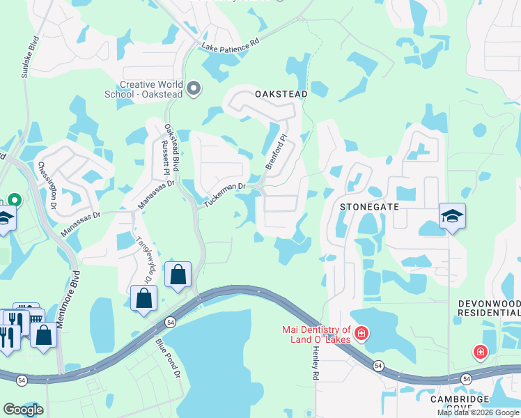 map of restaurants, bars, coffee shops, grocery stores, and more near 3101 Lynwood Court in Land O' Lakes