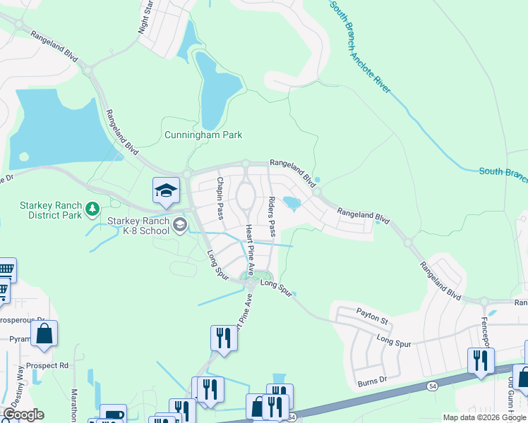 map of restaurants, bars, coffee shops, grocery stores, and more near 3254 Heart Pine Avenue in Odessa