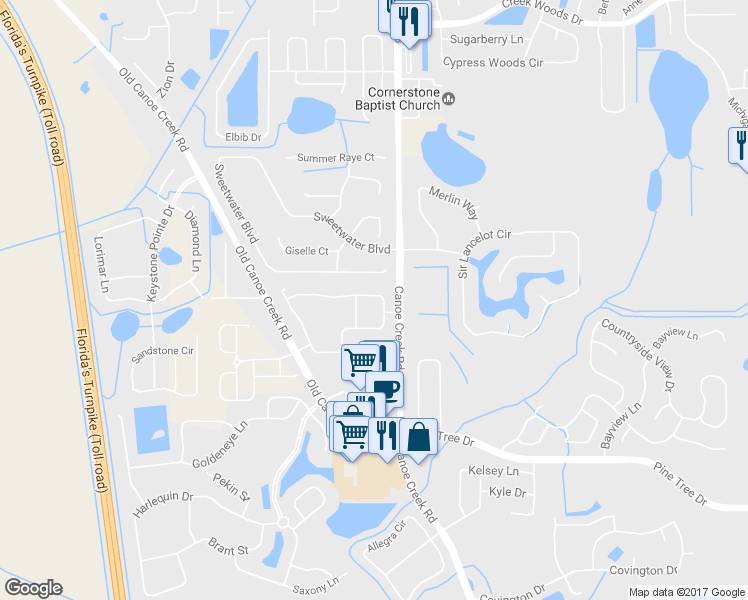 map of restaurants, bars, coffee shops, grocery stores, and more near 2229 Seven Oaks Drive in St. Cloud