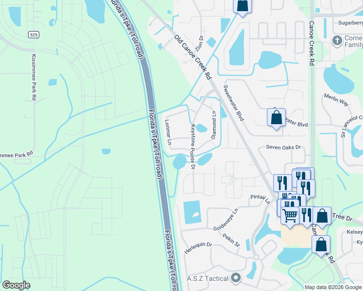 map of restaurants, bars, coffee shops, grocery stores, and more near 3257 Lorimar Lane in St. Cloud