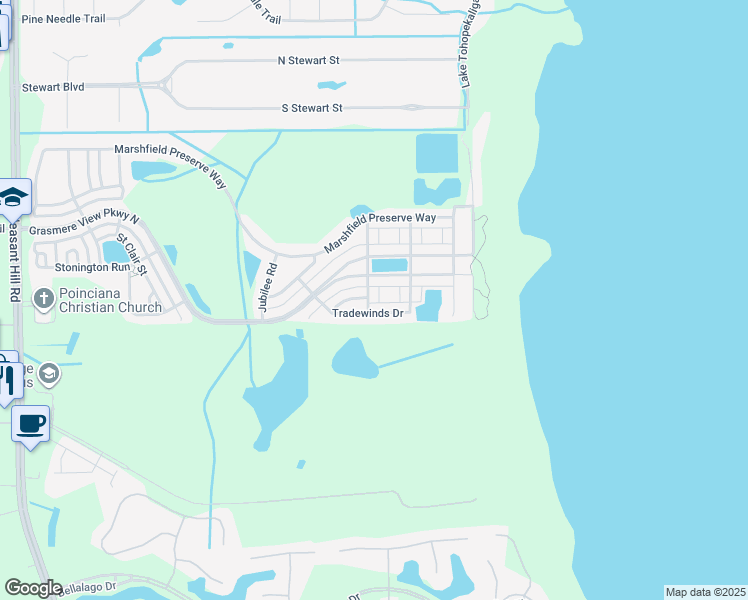 map of restaurants, bars, coffee shops, grocery stores, and more near 3213 Jackson Grey Road in Kissimmee