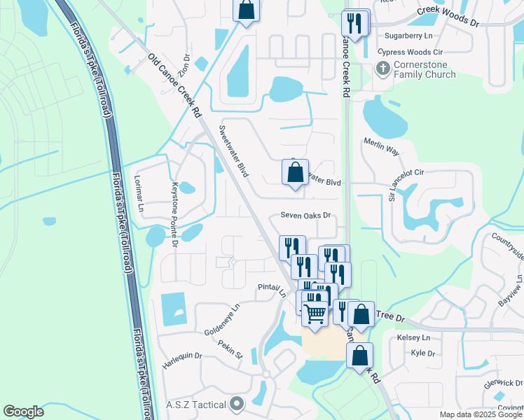 map of restaurants, bars, coffee shops, grocery stores, and more near 6008 Wood Wind Place in St. Cloud