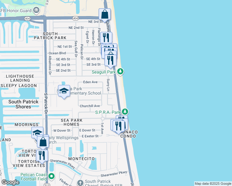 map of restaurants, bars, coffee shops, grocery stores, and more near in Brevard County