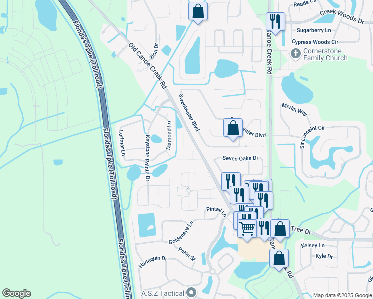 map of restaurants, bars, coffee shops, grocery stores, and more near 5955 Michele Lane in Saint Cloud