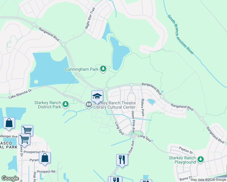 map of restaurants, bars, coffee shops, grocery stores, and more near 12272 Rangeland Boulevard in Odessa