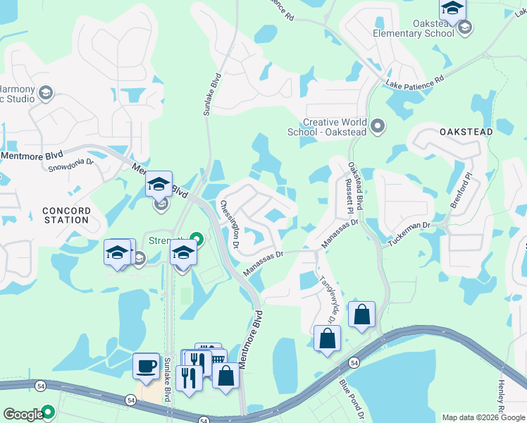 map of restaurants, bars, coffee shops, grocery stores, and more near 19106 Beatrice Lane in Land O' Lakes
