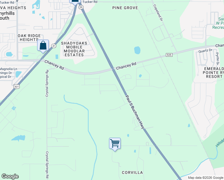 map of restaurants, bars, coffee shops, grocery stores, and more near 38786 Opal Willow Lane in Zephyrhills