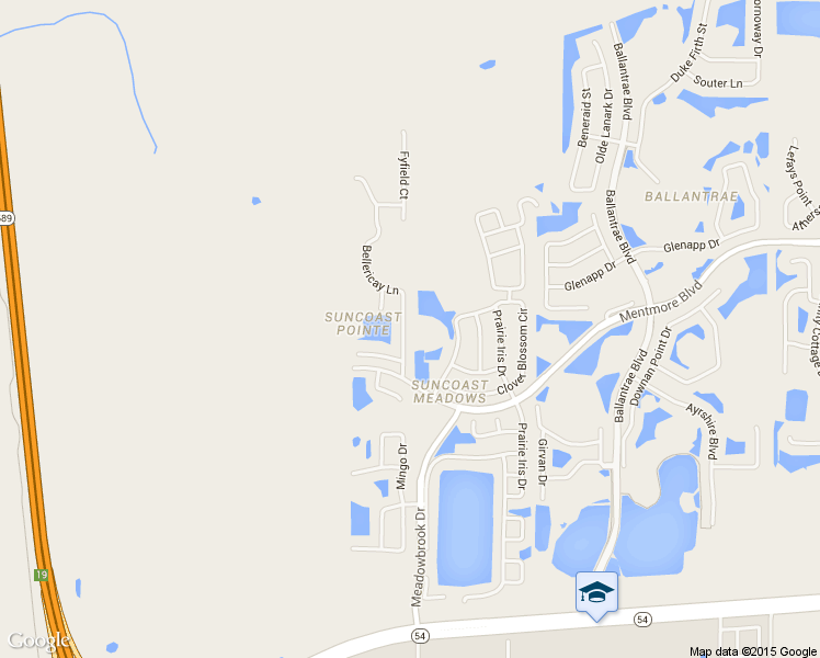 map of restaurants, bars, coffee shops, grocery stores, and more near 3216 Bellericay Lane in Pasco County