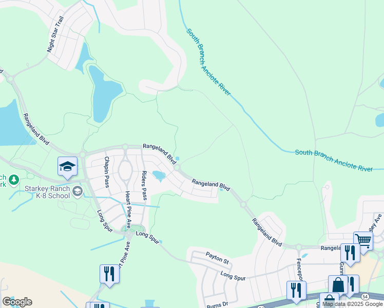 map of restaurants, bars, coffee shops, grocery stores, and more near 12813 Berrypick Trail in Odessa