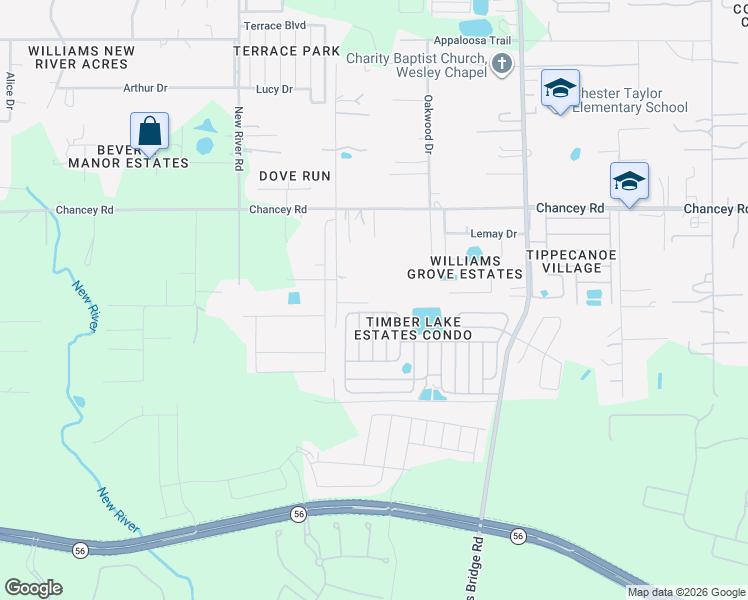 map of restaurants, bars, coffee shops, grocery stores, and more near 3232 Apfel Road in Wesley Chapel