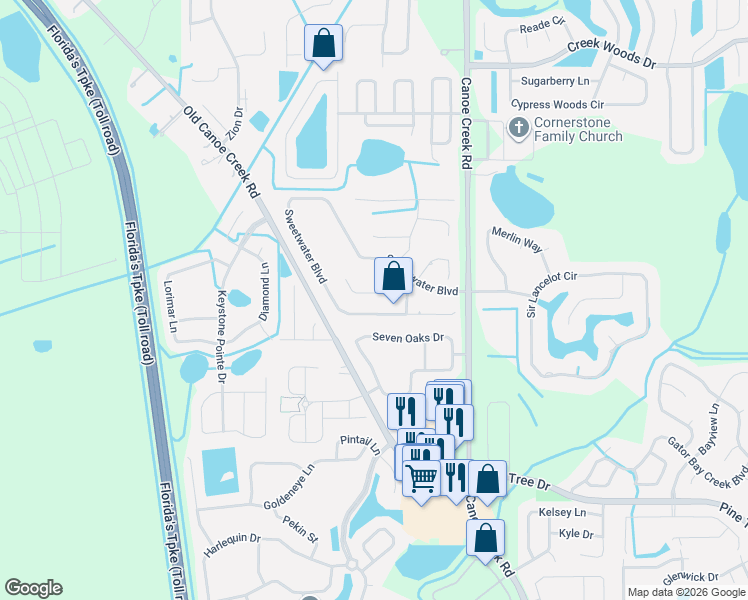 map of restaurants, bars, coffee shops, grocery stores, and more near 2311 Giselle Court in St. Cloud