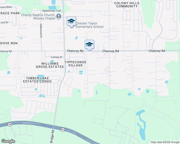 map of restaurants, bars, coffee shops, grocery stores, and more near 3232 Carnation Lane in Zephyrhills