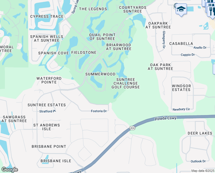 map of restaurants, bars, coffee shops, grocery stores, and more near 960 Wildwood Drive in Melbourne