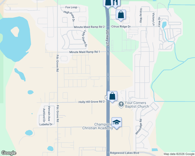 map of restaurants, bars, coffee shops, grocery stores, and more near 2801-2899 Holly Hill Grove Road 3 in Davenport