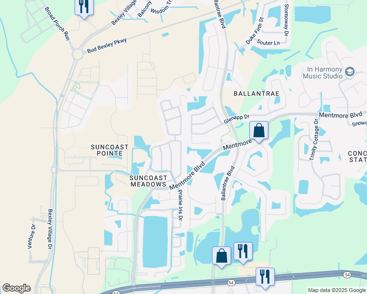 map of restaurants, bars, coffee shops, grocery stores, and more near 3256 Clover Blossom Circle in Land O' Lakes