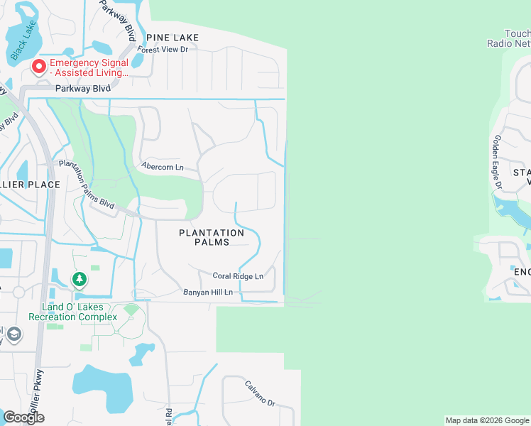 map of restaurants, bars, coffee shops, grocery stores, and more near 23410 Gracewood Circle in Land O' Lakes