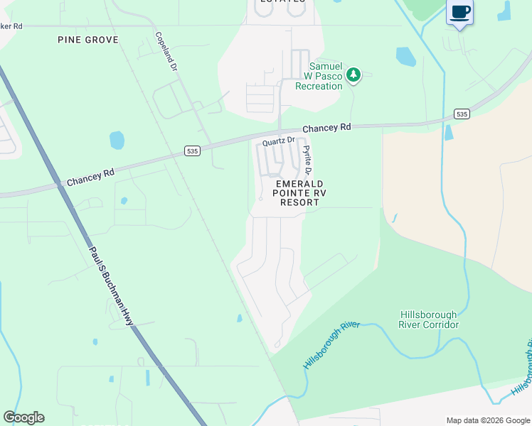 map of restaurants, bars, coffee shops, grocery stores, and more near 3324 Malachite Drive in Zephyrhills