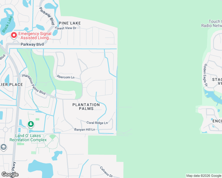 map of restaurants, bars, coffee shops, grocery stores, and more near 23453 Gracewood Circle in Land O' Lakes