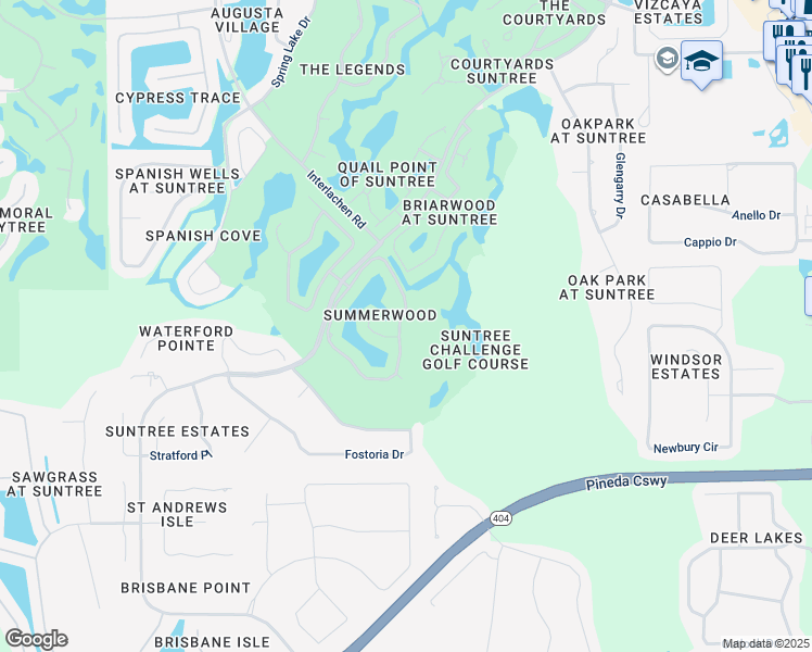 map of restaurants, bars, coffee shops, grocery stores, and more near 950 Wildwood Drive in Melbourne