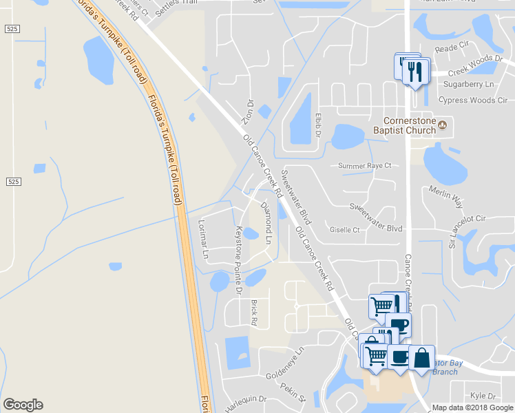 map of restaurants, bars, coffee shops, grocery stores, and more near 3035 Diamond Lane in Saint Cloud