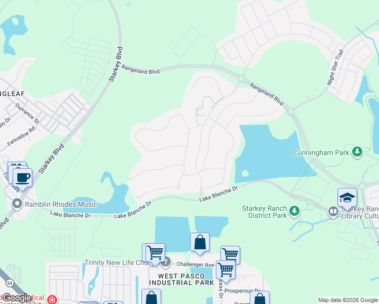 map of restaurants, bars, coffee shops, grocery stores, and more near 3381 Francoa Drive in Odessa