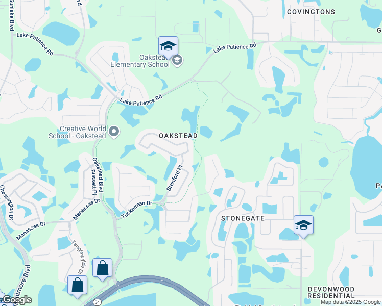 map of restaurants, bars, coffee shops, grocery stores, and more near 19915 Ellendale Drive in Land O' Lakes