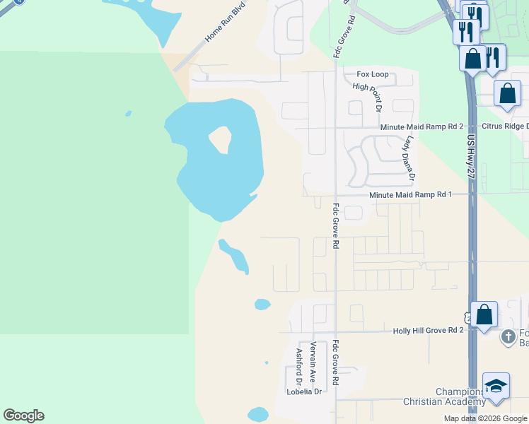 map of restaurants, bars, coffee shops, grocery stores, and more near 2801-2805 Minute Maid Ramp Road 1 in Davenport