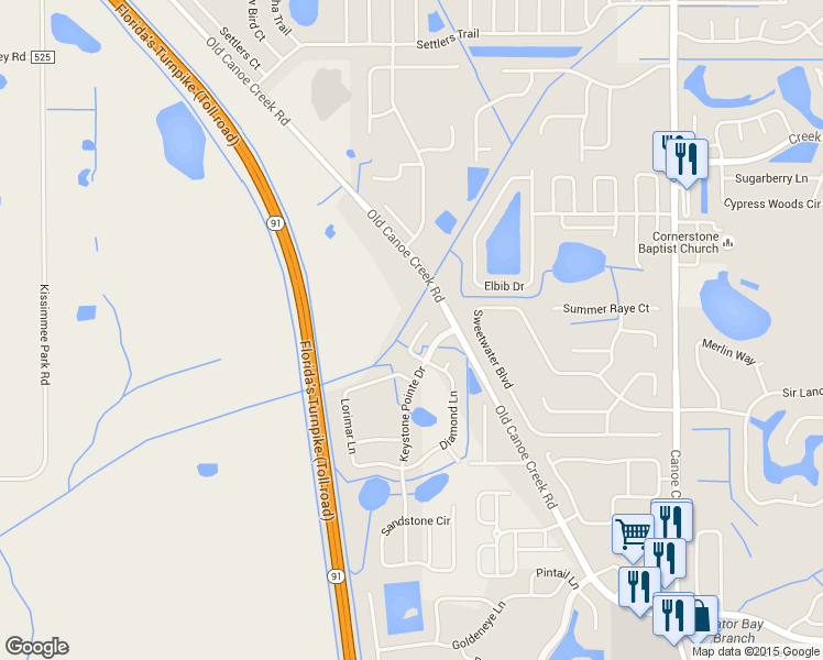 map of restaurants, bars, coffee shops, grocery stores, and more near 3113 Keystone Pointe Court in Saint Cloud