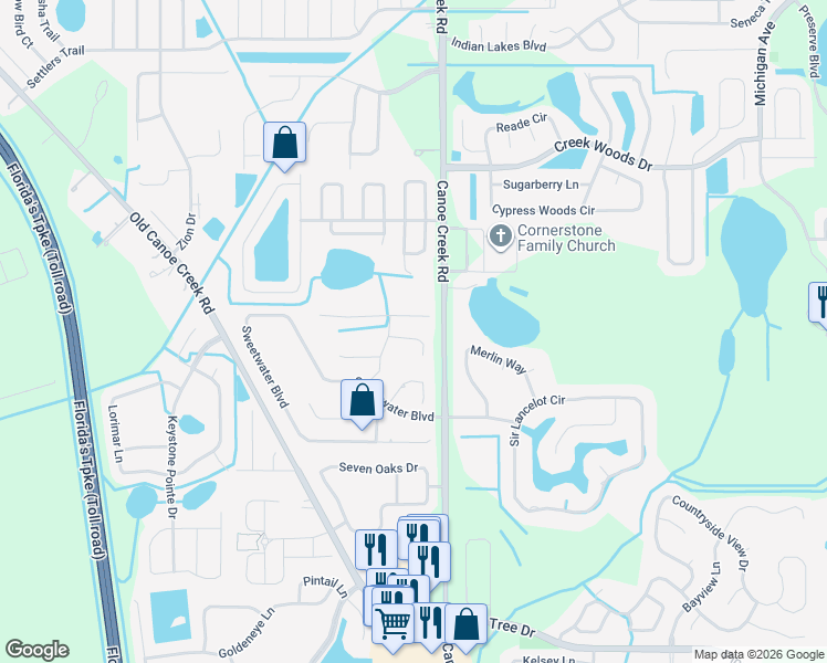 map of restaurants, bars, coffee shops, grocery stores, and more near 2210 Deata Court in St. Cloud